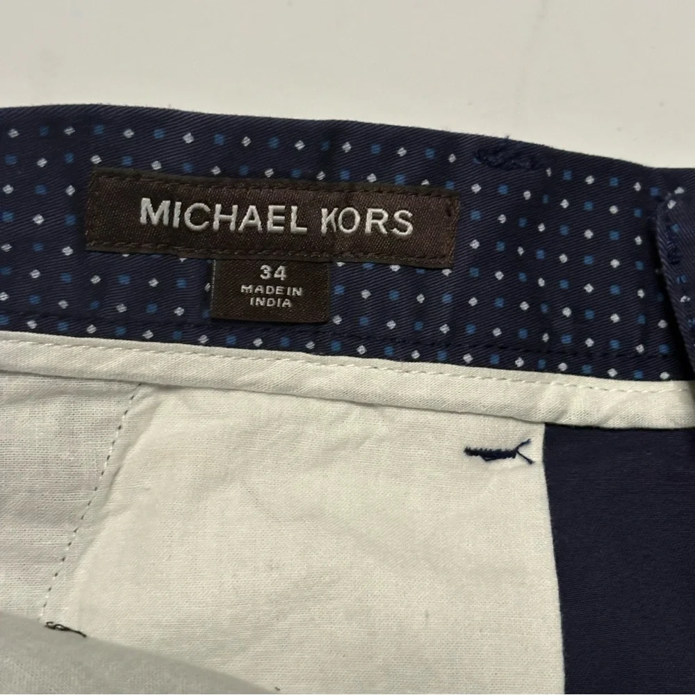 Michael Kors Dark Blue Patterned Men's Shorts - Picture 8 of 13